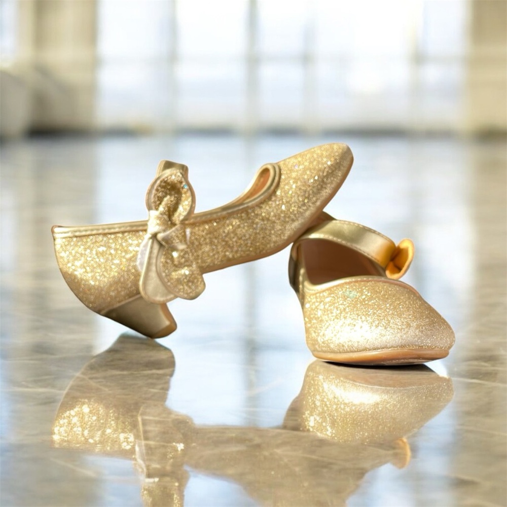 Glittery Gold Kids Shoes